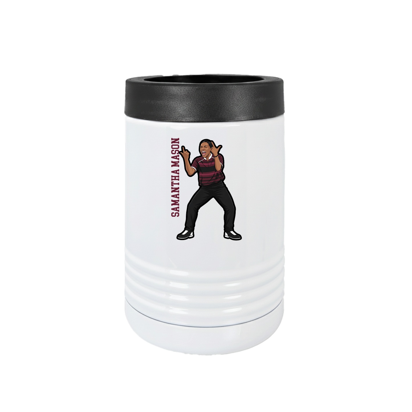 Beverage Holder — Name Vertical in White