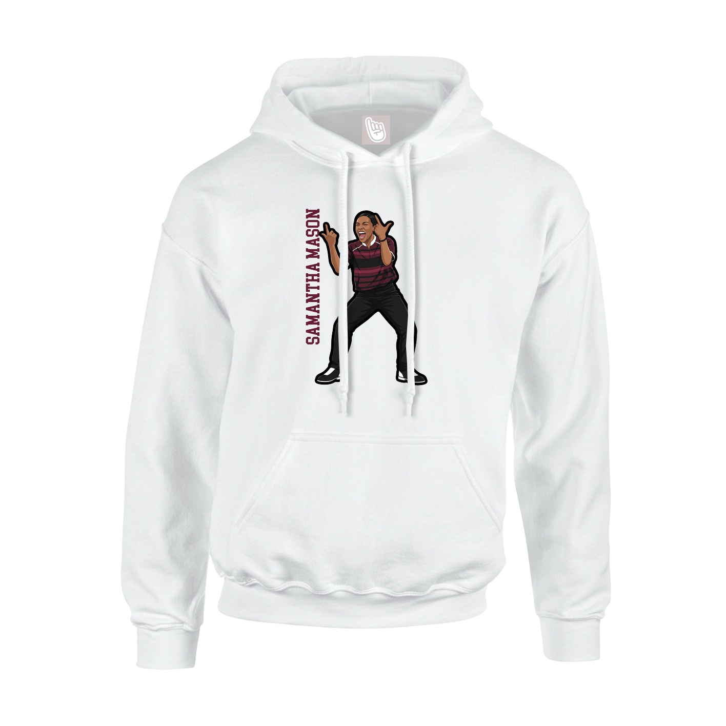 Youth Hoodie — Name Vertical in White