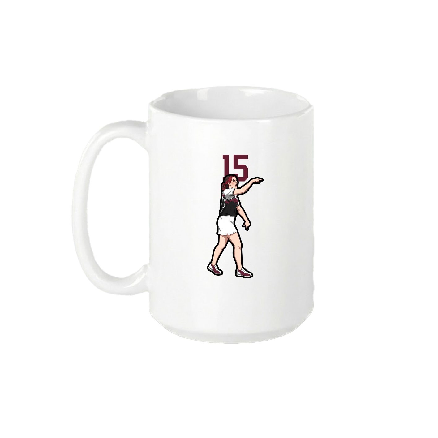 15oz Coffee Mug — Number Top in White