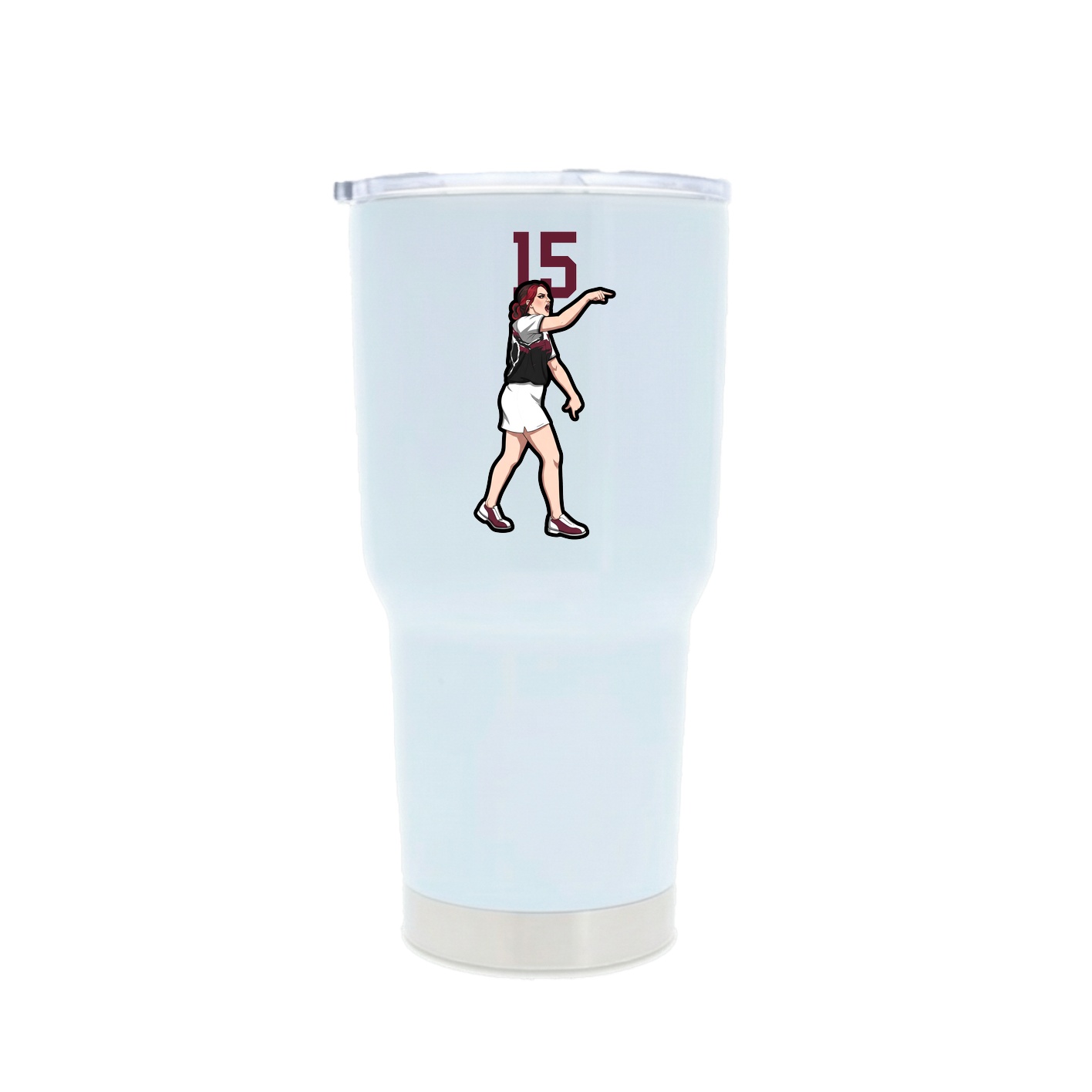 30oz Stainless Steel Tumbler — Number Top in White