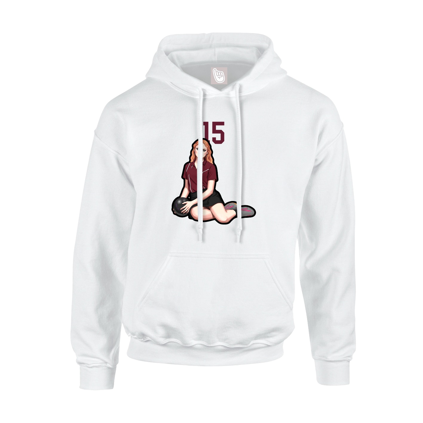 Youth Hoodie — Number Top in White