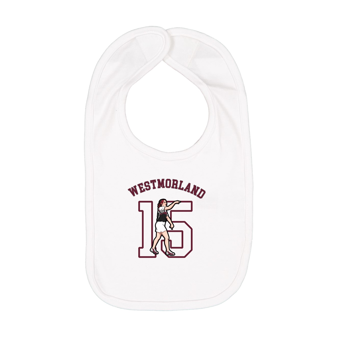 Infant Bib — Shirsey Arch in White