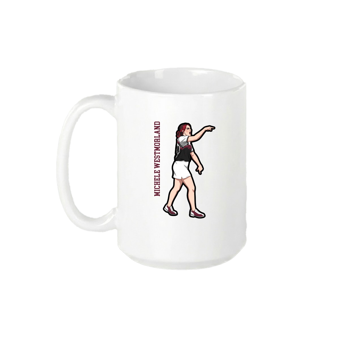 15oz Coffee Mug — Name Vertical in White