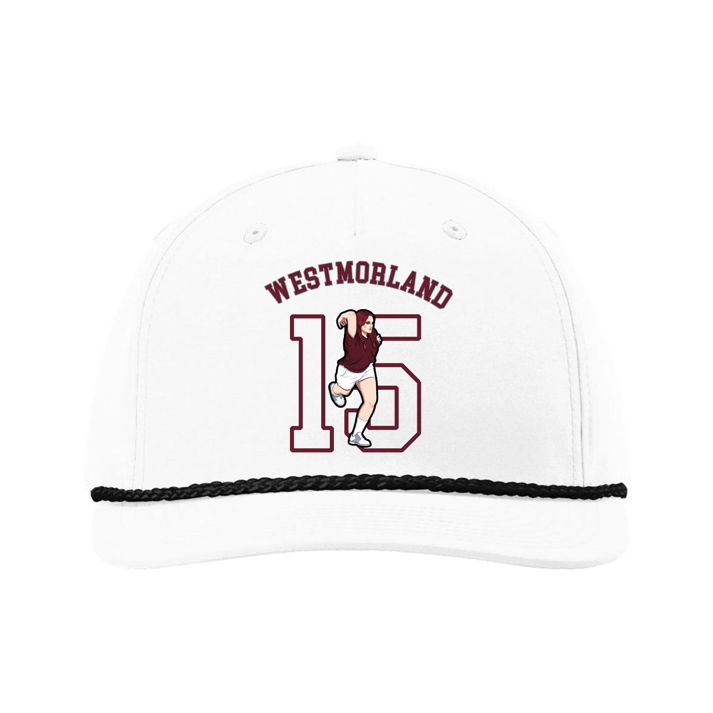 Five-Panel Classic Rope Cap — Shirsey Arch in White
