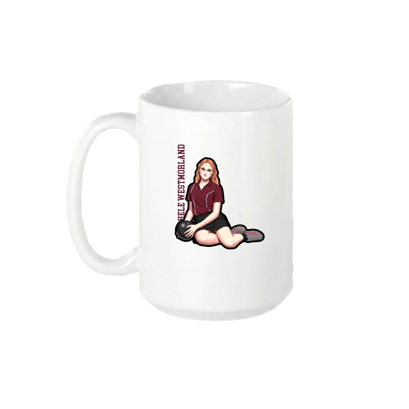 15oz Coffee Mug — Name Vertical in White