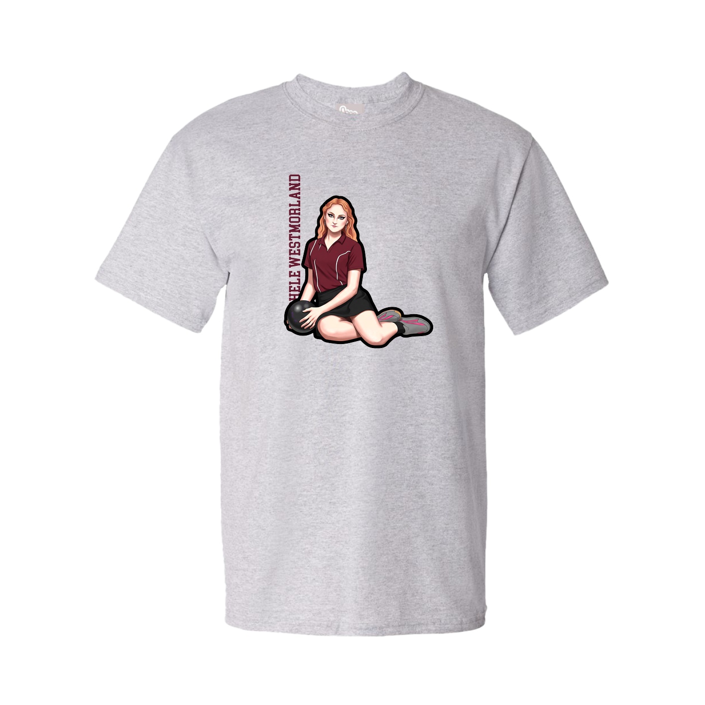 Youth Tee — Name Vertical in Grey