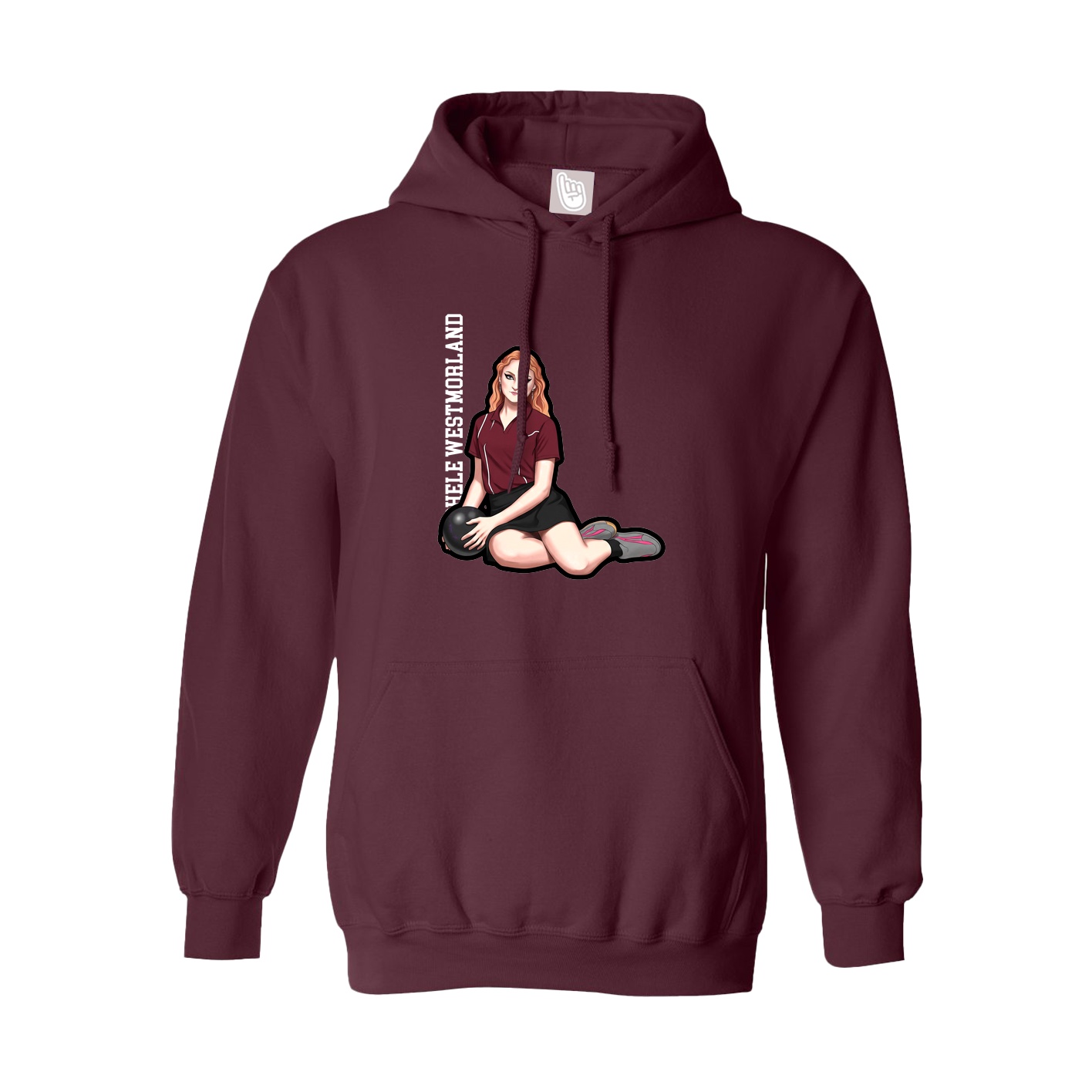 Youth Hoodie — Name Vertical in Maroon