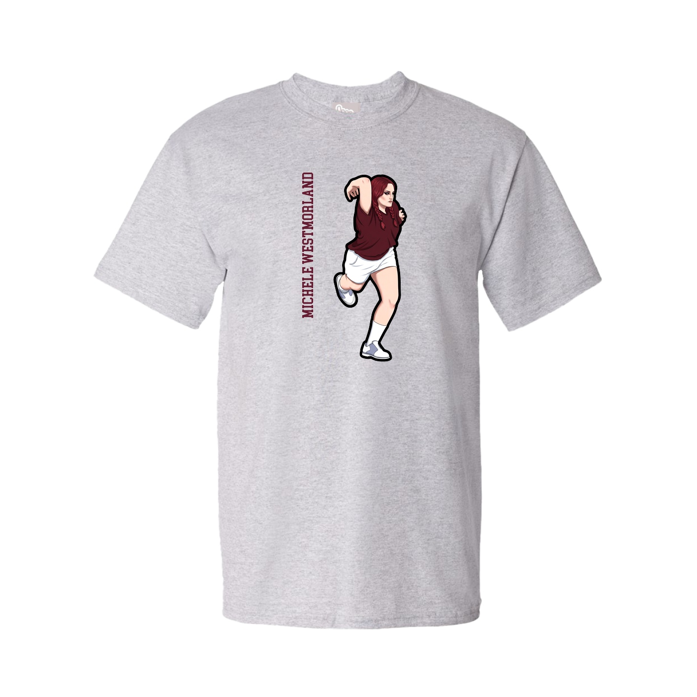Tee — Name Vertical in Grey