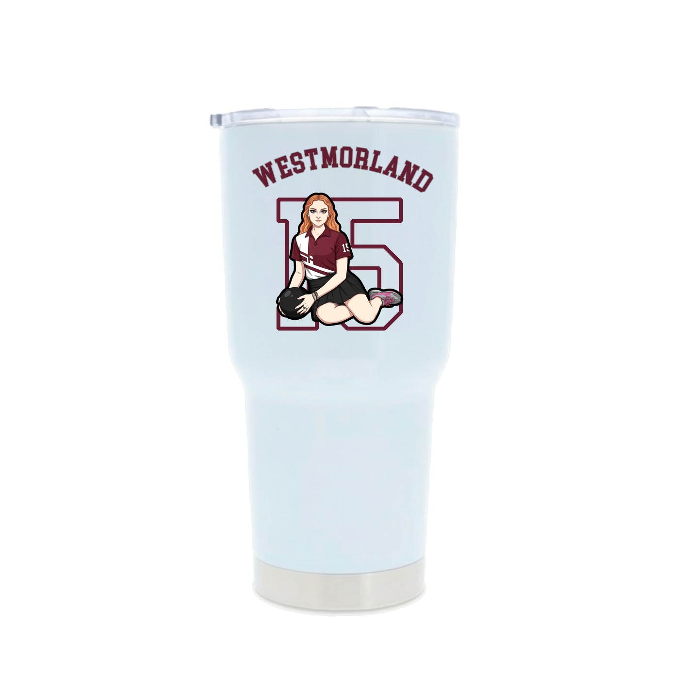 30oz Stainless Steel Tumbler — Shirsey Arch in White