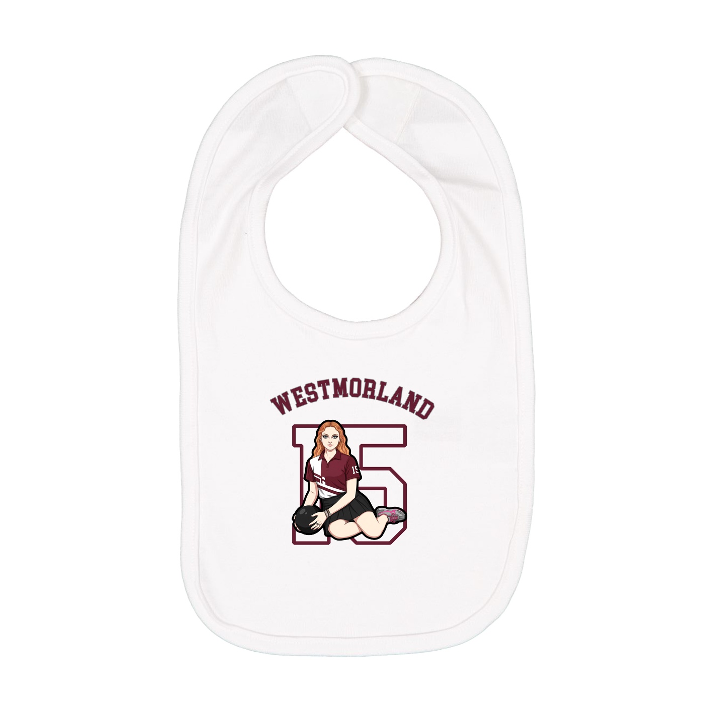 Infant Bib — Shirsey Arch in White