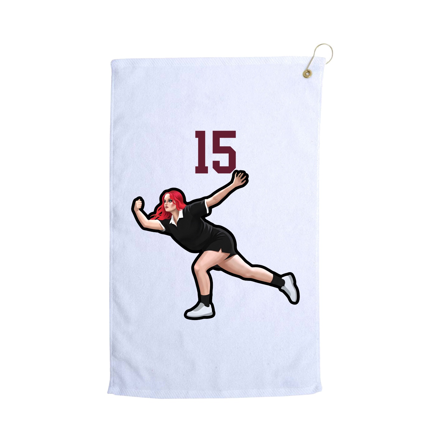 Golf Towel — Number Top in White