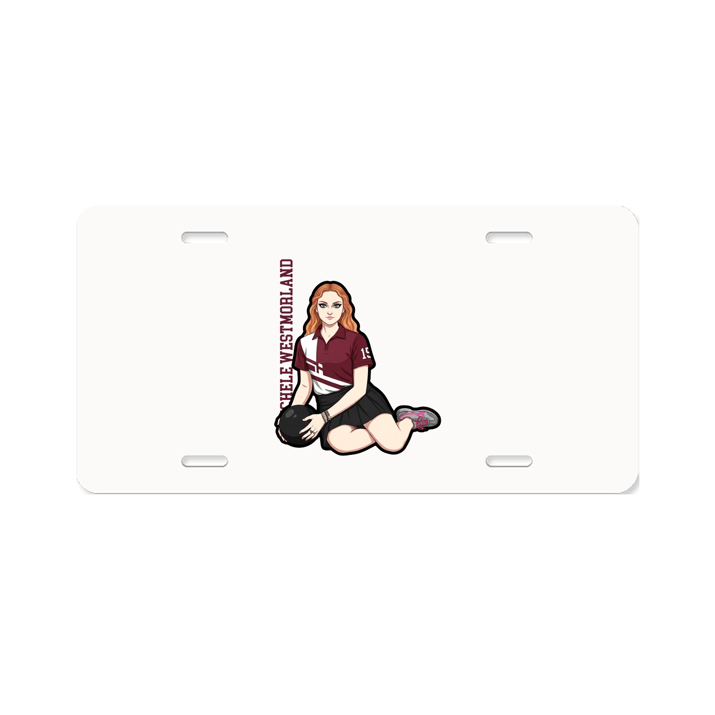 License Plate — Name Vertical in Classic