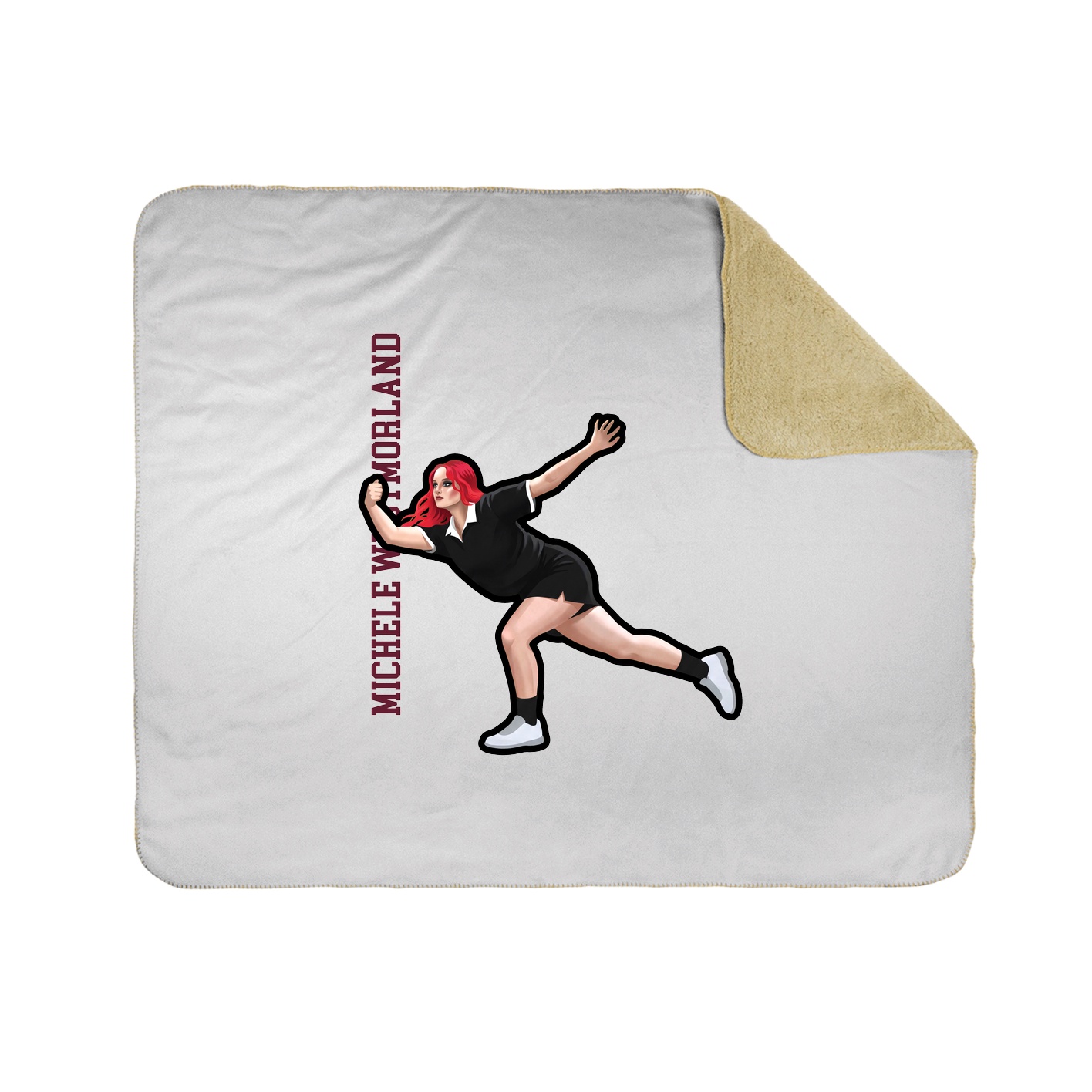 Throw Blanket — Name Vertical in White