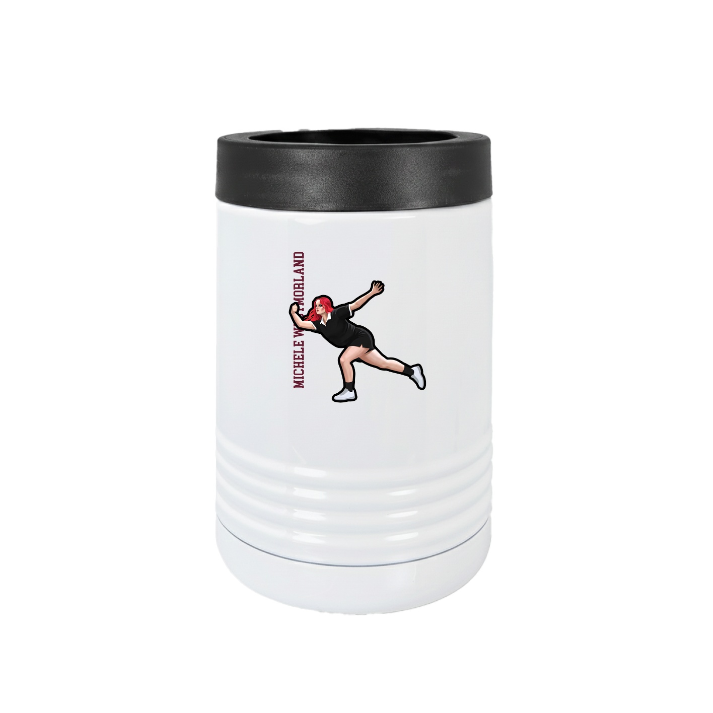 Beverage Holder — Name Vertical in White