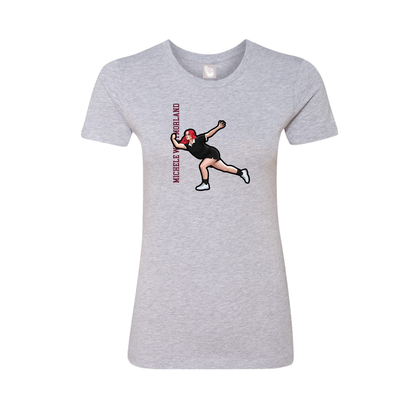 Womens Tee — Name Vertical in Grey