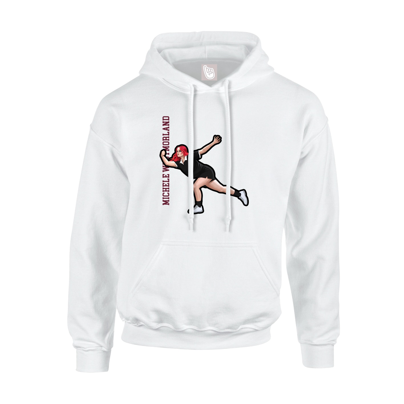 Hoodie — Name Vertical in White