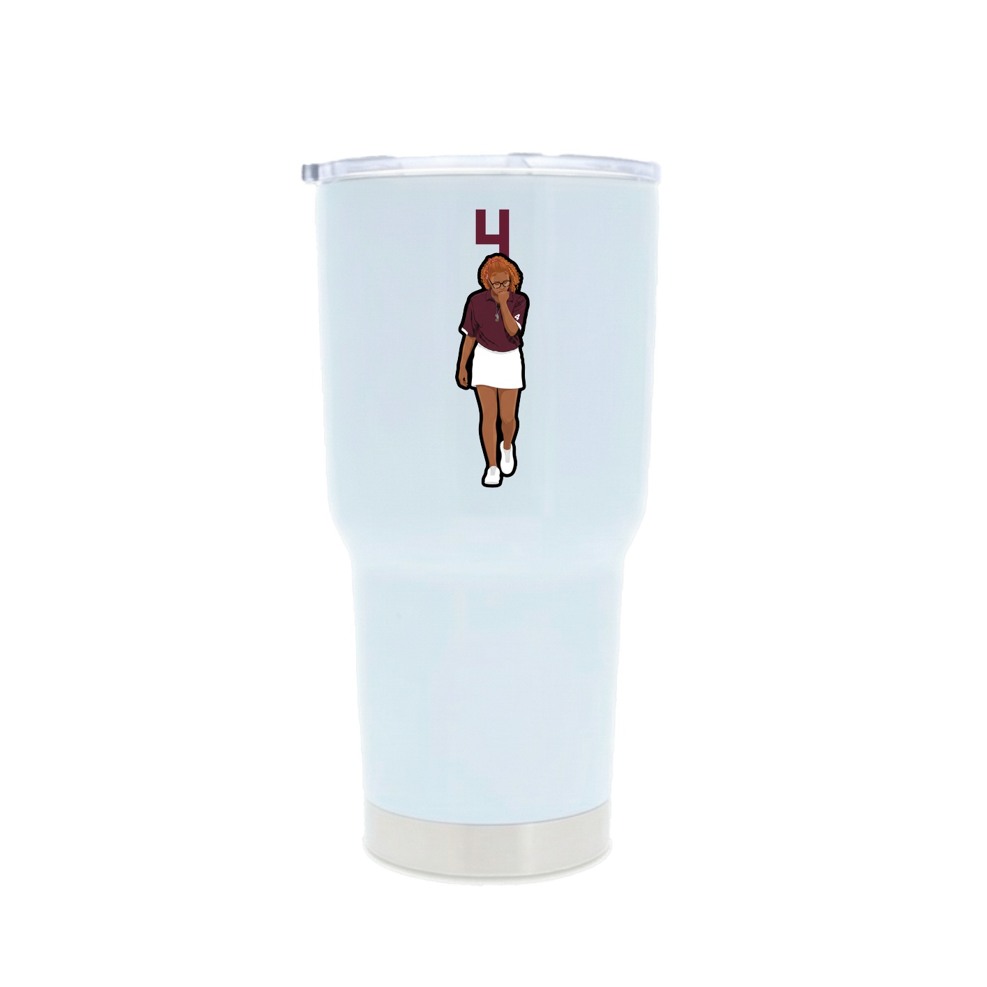 30oz Stainless Steel Tumbler — Number Top in White