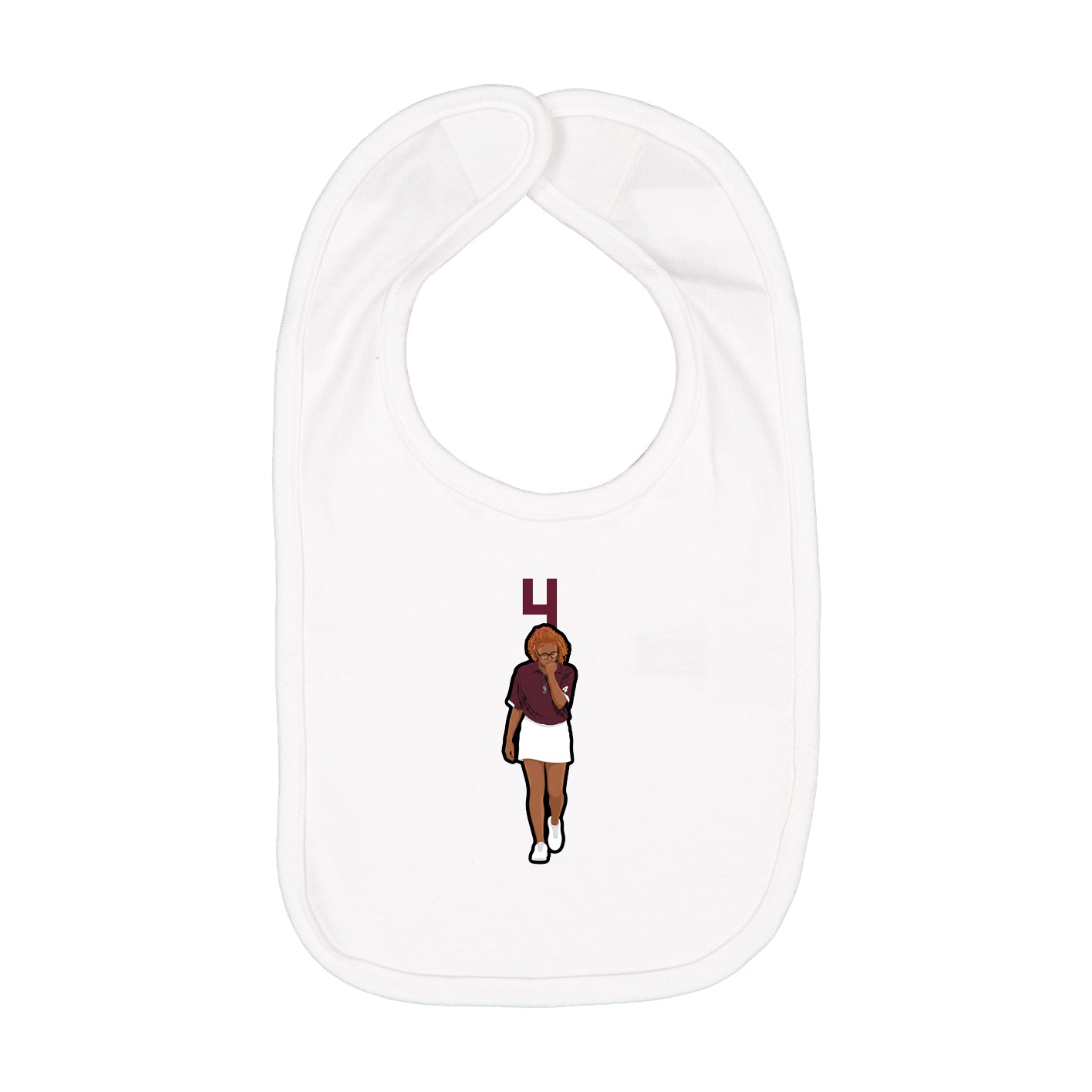 Infant Bib — Number Top in White