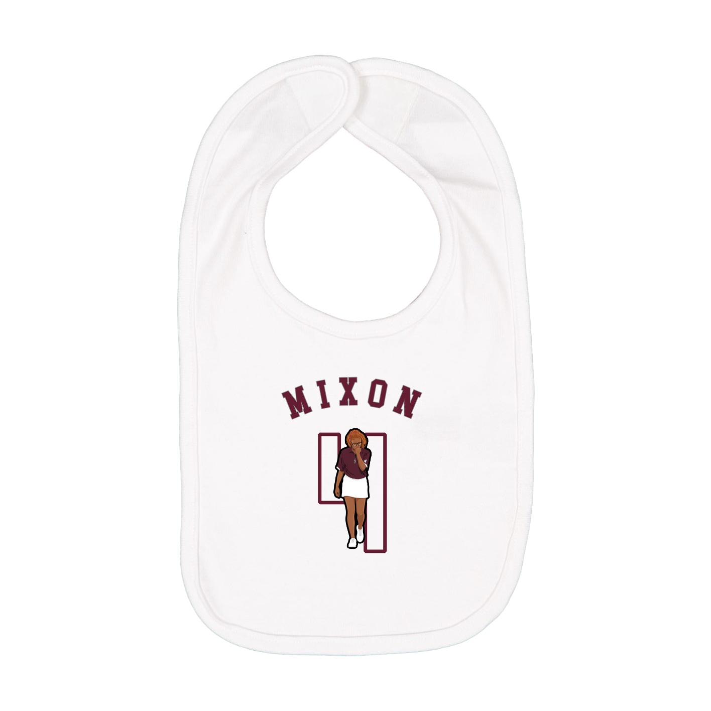 Infant Bib — Shirsey Arch in White