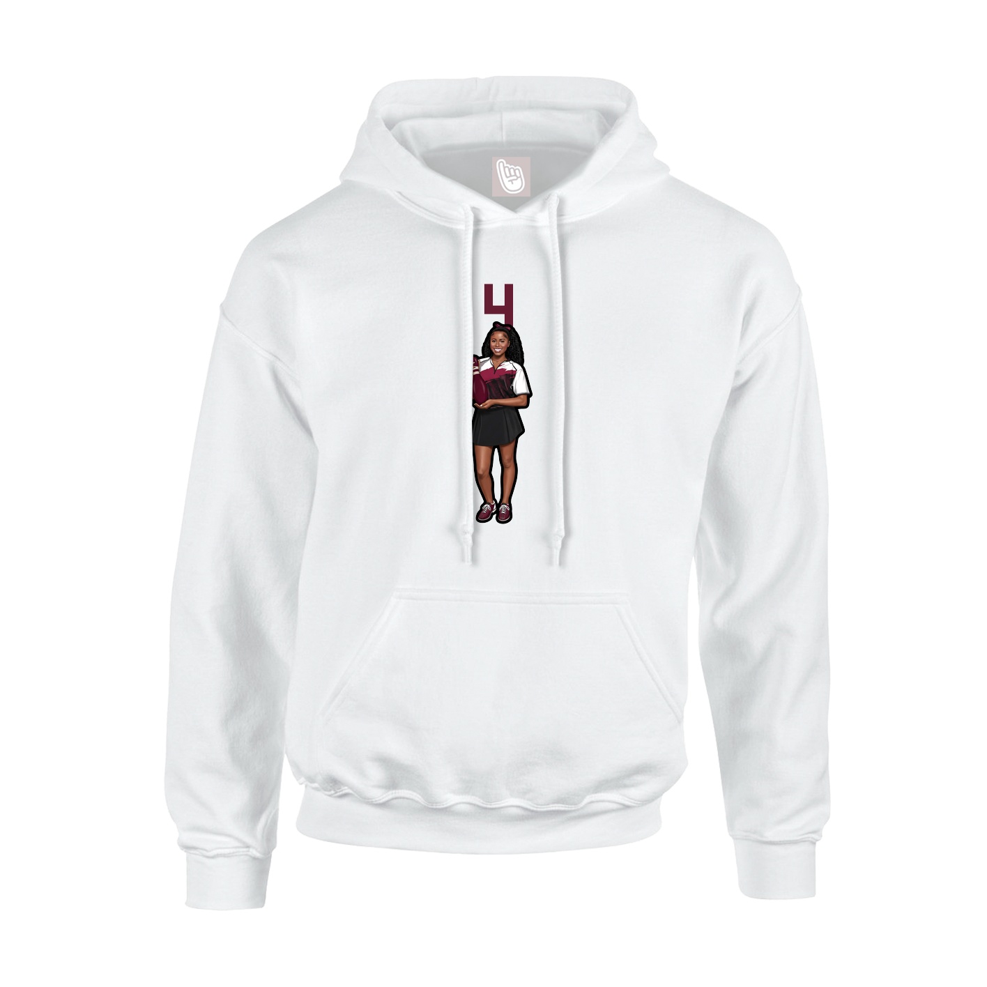 Hoodie — Number Top in White