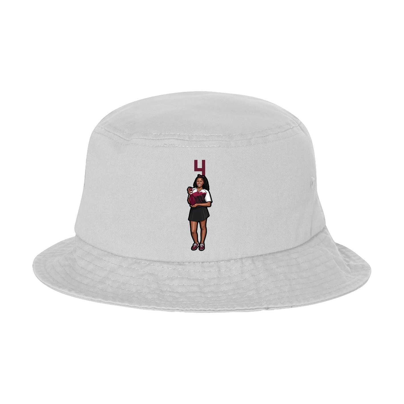 Bucket Cap — Number Top in White