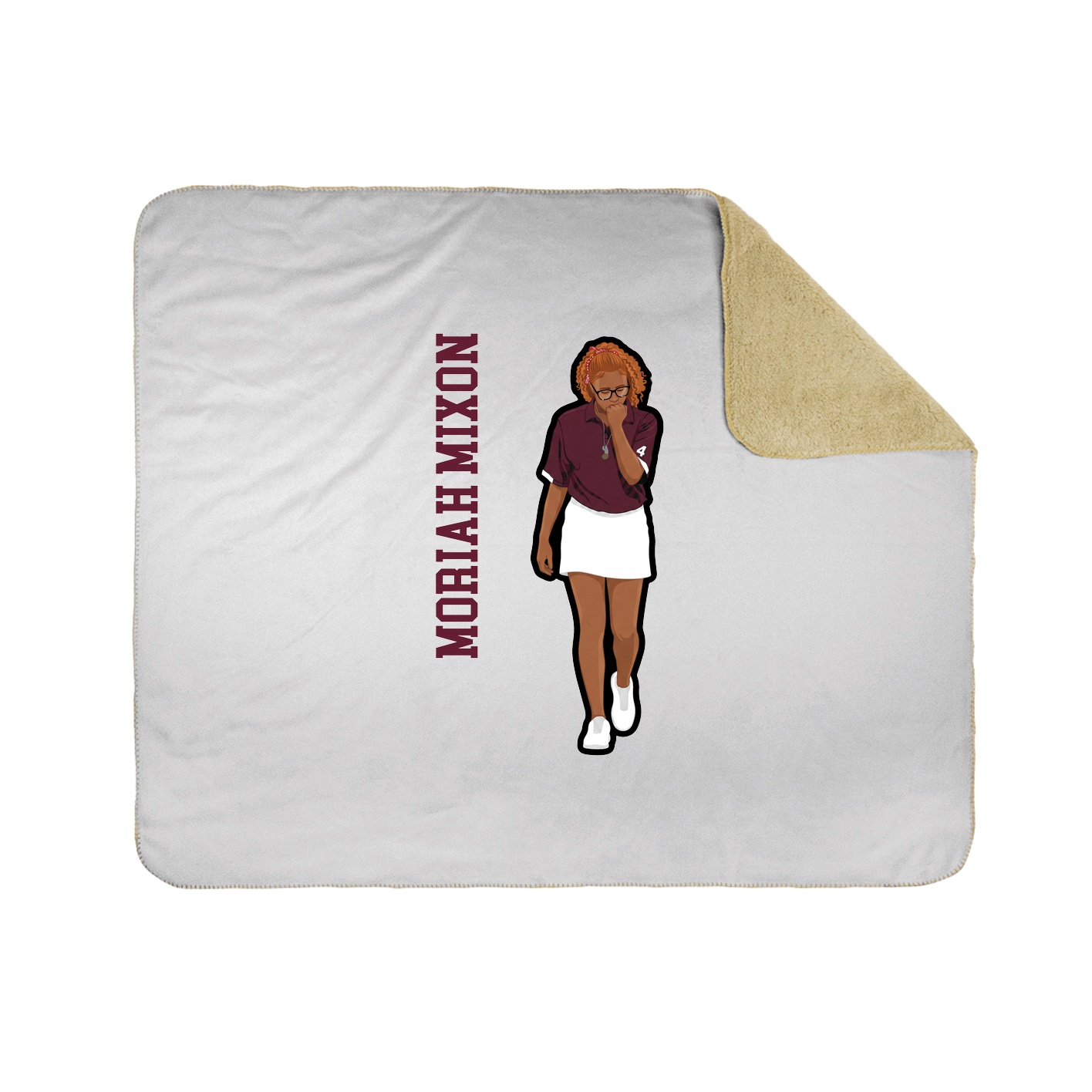 Throw Blanket — Name Vertical in White