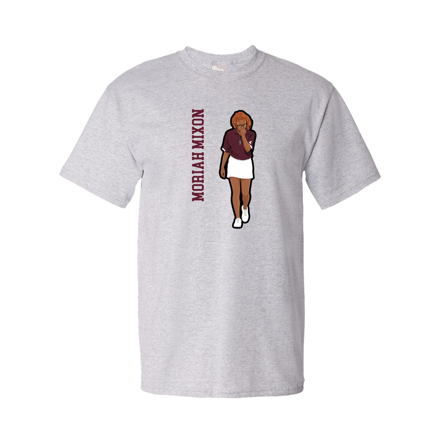 Youth Tee — Name Vertical in Grey