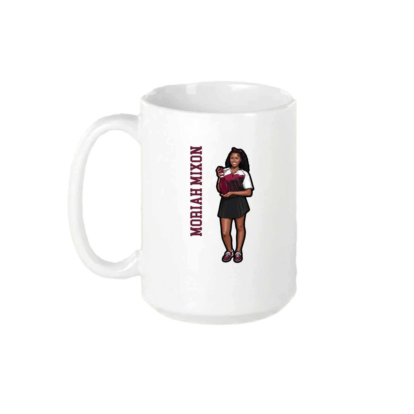 15oz Coffee Mug — Name Vertical in White