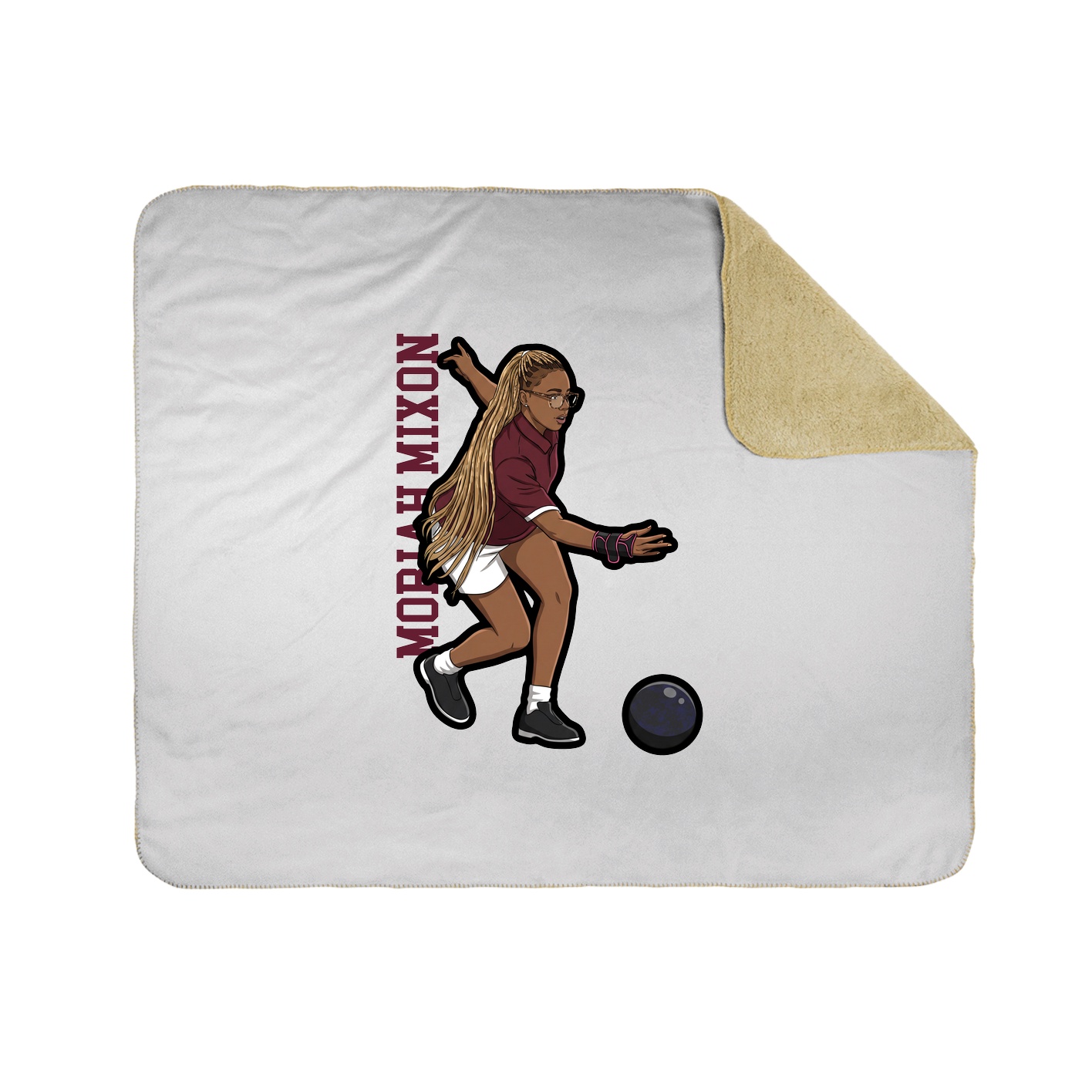 Throw Blanket — Name Vertical in White