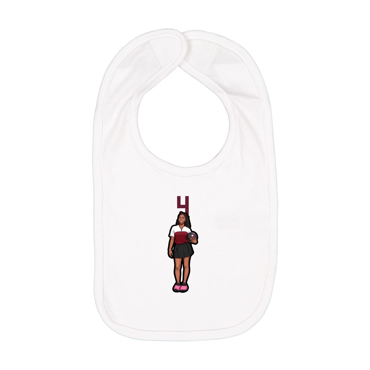Infant Bib — Number Top in White