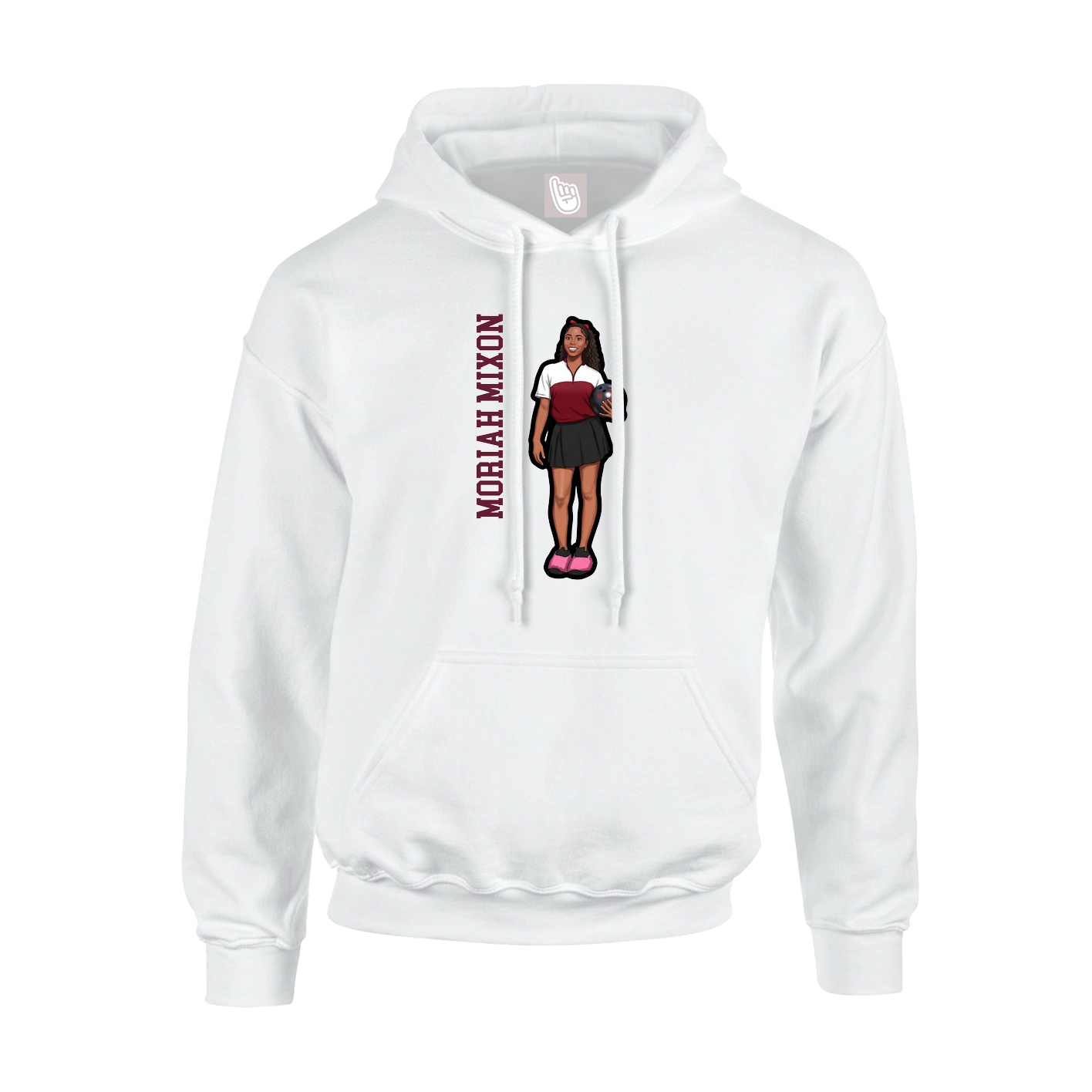 Hoodie — Name Vertical in White