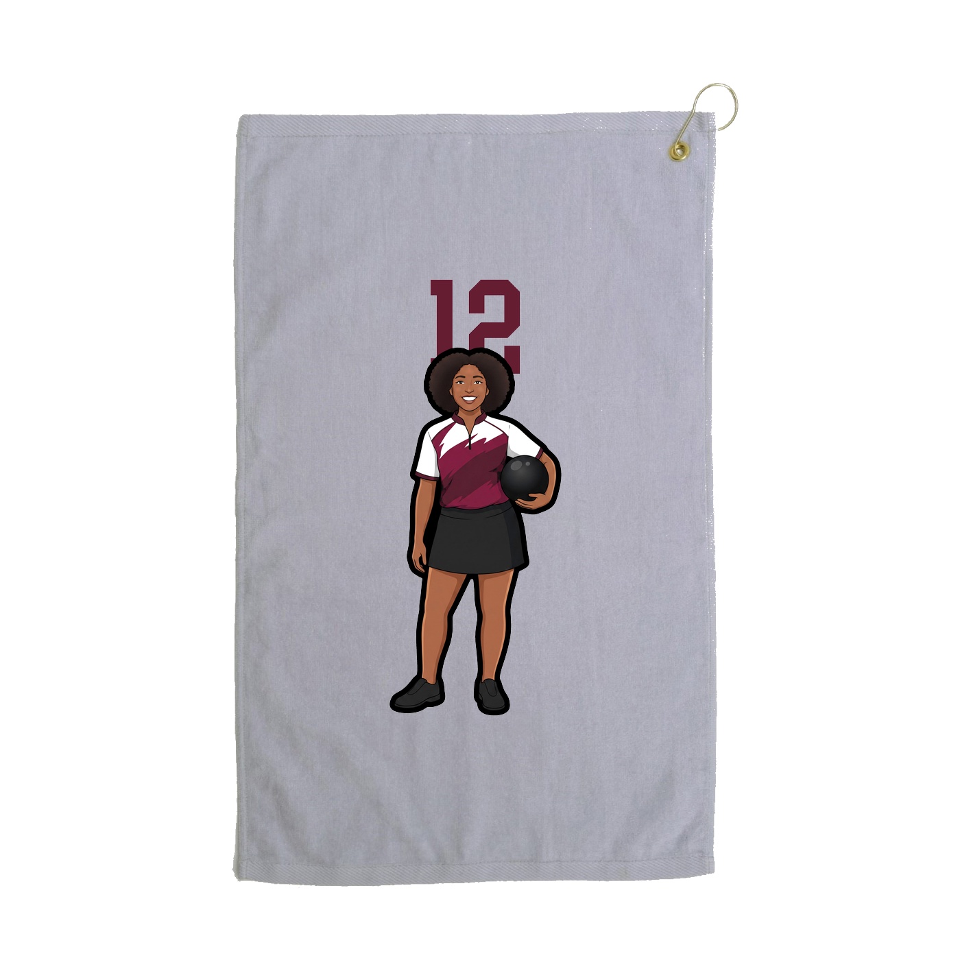 Golf Towel — Number Top in Grey