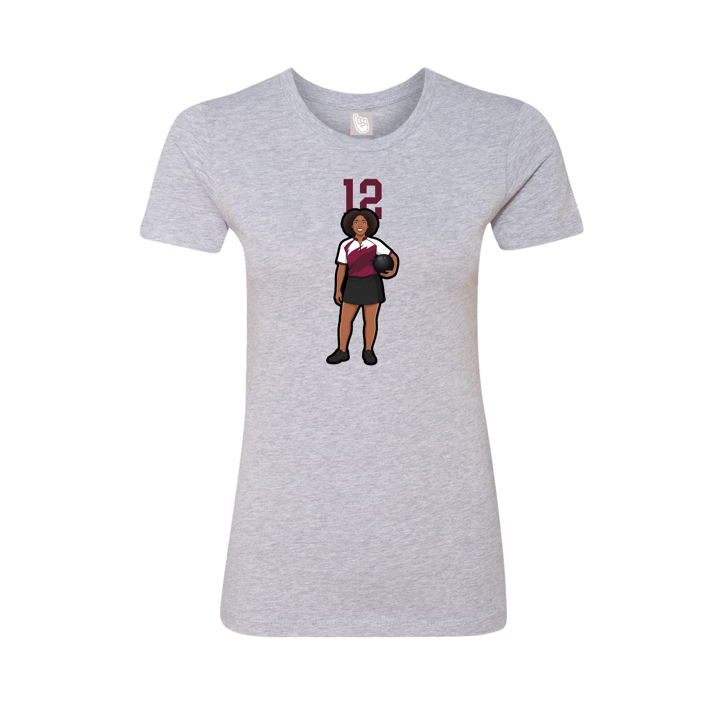 Fitted Women's Tee — Number Top in Grey