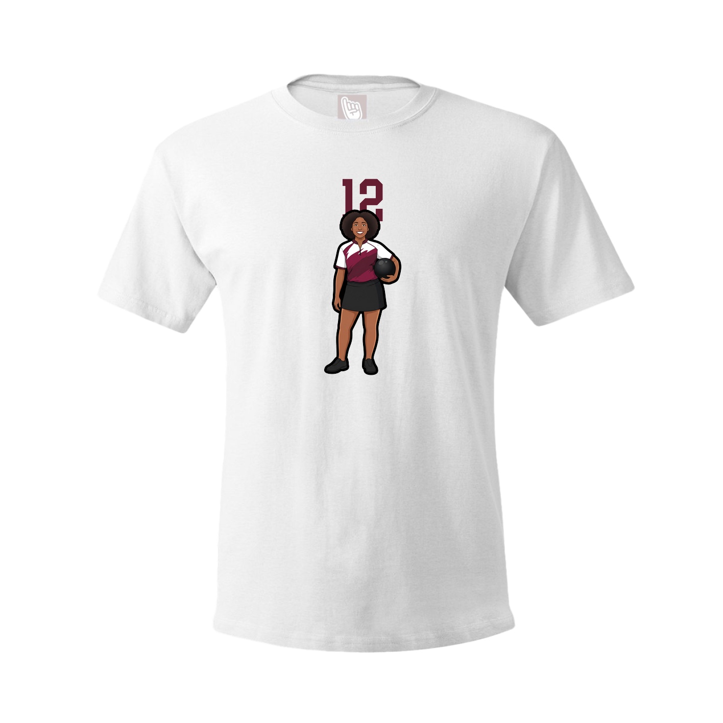 Youth Tee — Number Top in White