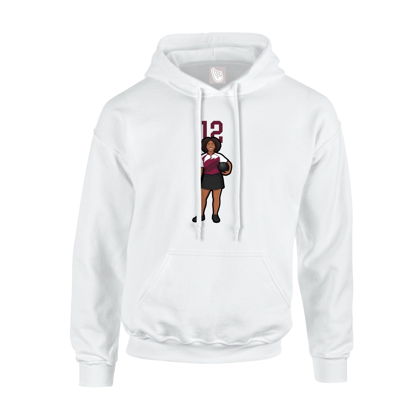 Hoodie — Number Top in White