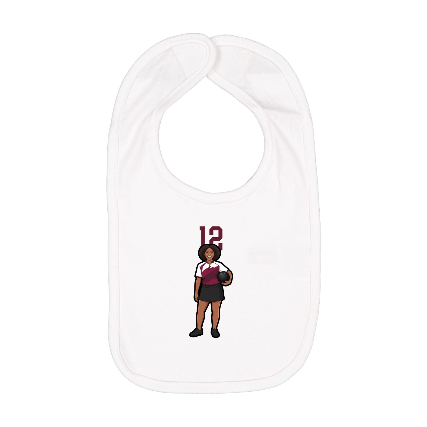 Infant Bib — Number Top in White