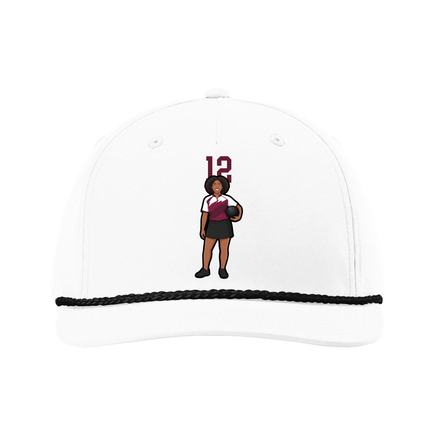 Five-Panel Classic Rope Cap — Number Top in White