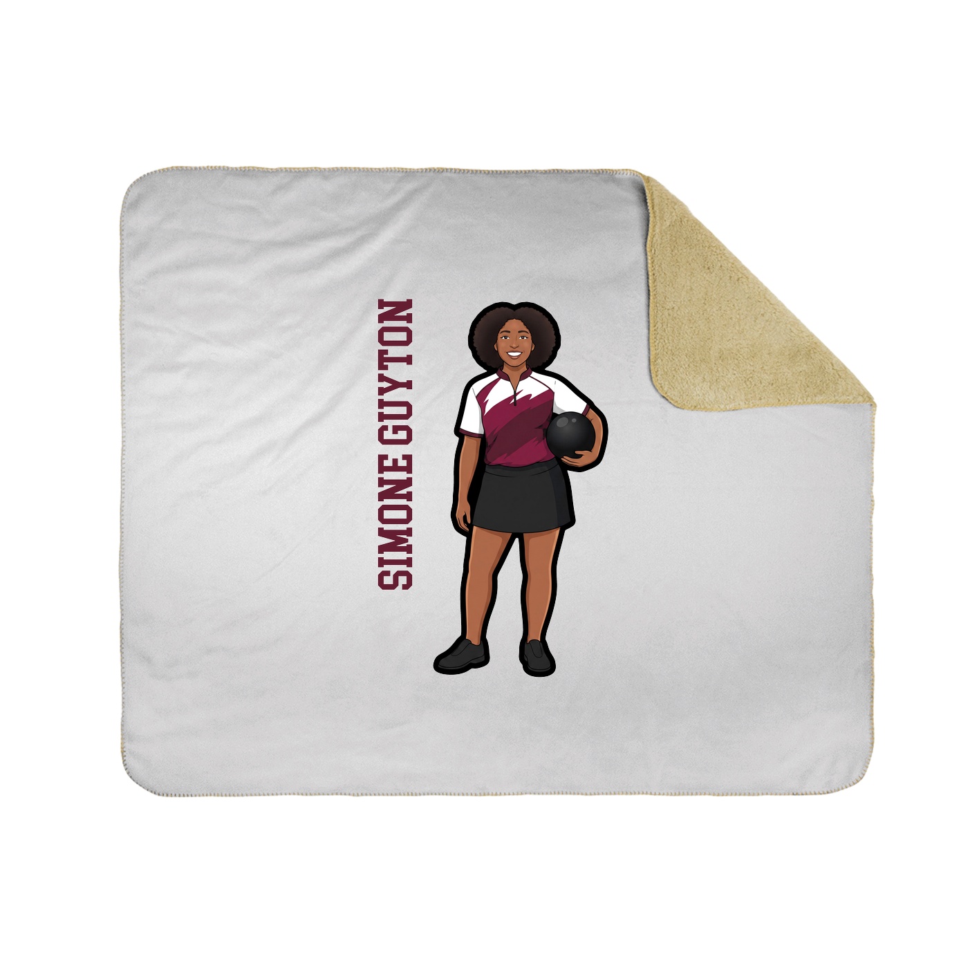 Throw Blanket — Name Vertical in White