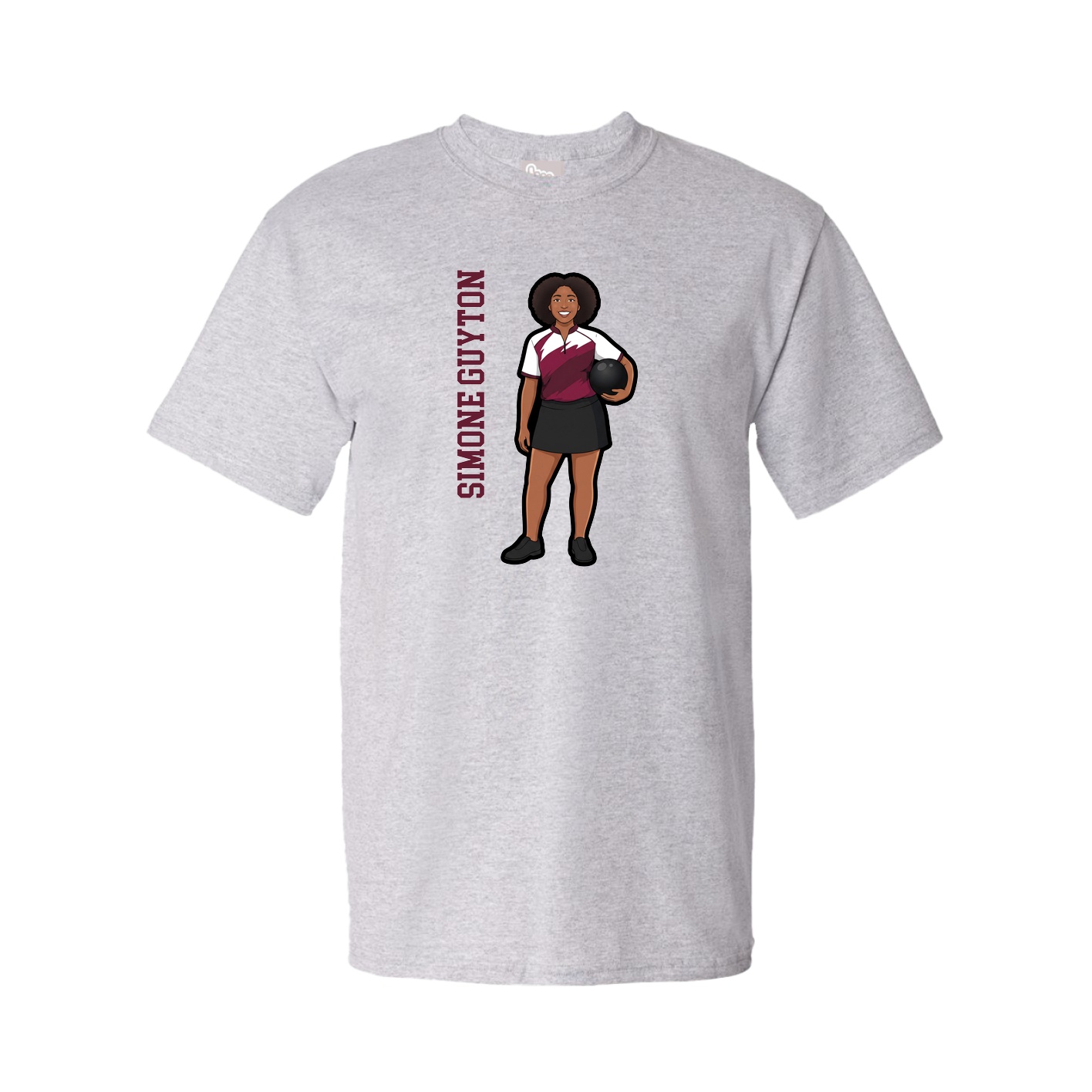Youth Tee — Name Vertical in Grey