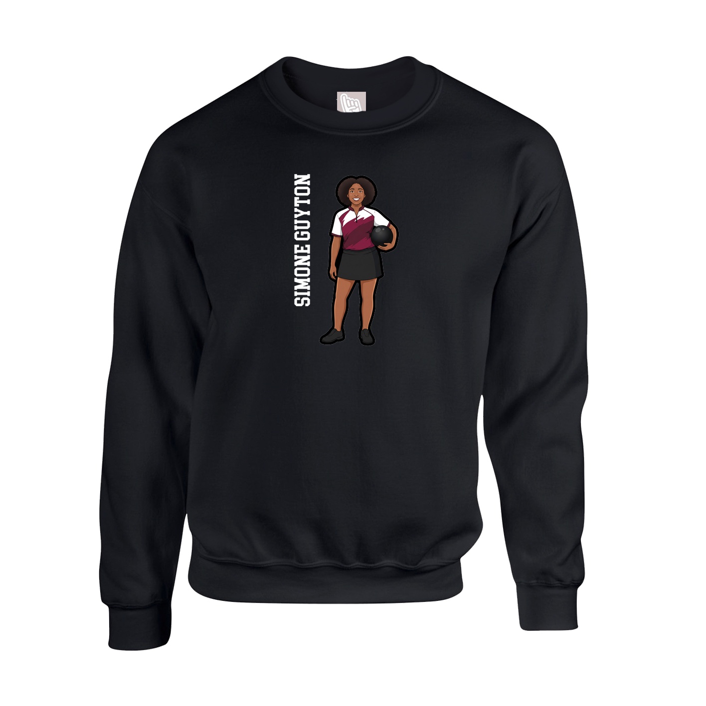 Fleece Crew — Name Vertical in Black