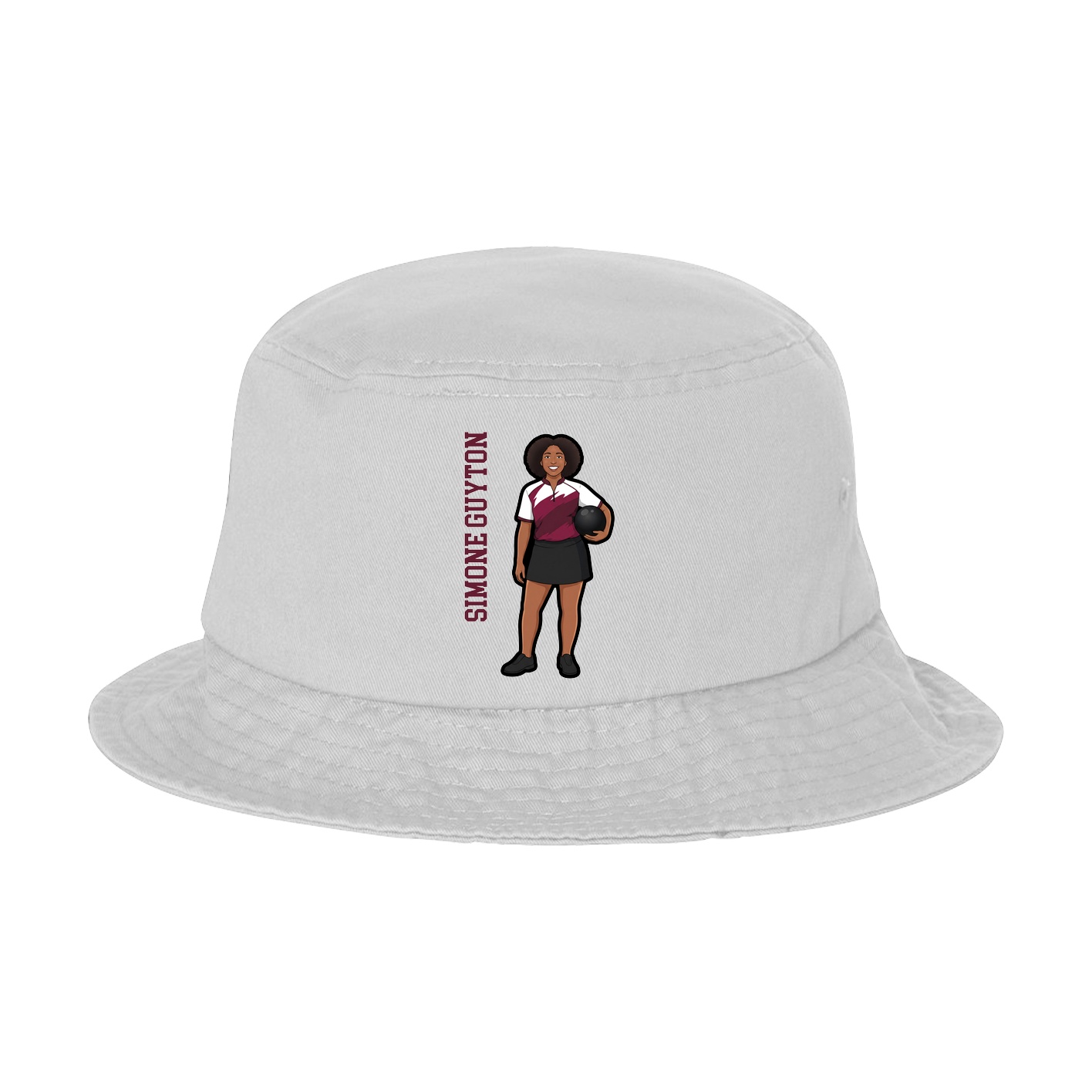 Bucket Cap — Name Vertical in White