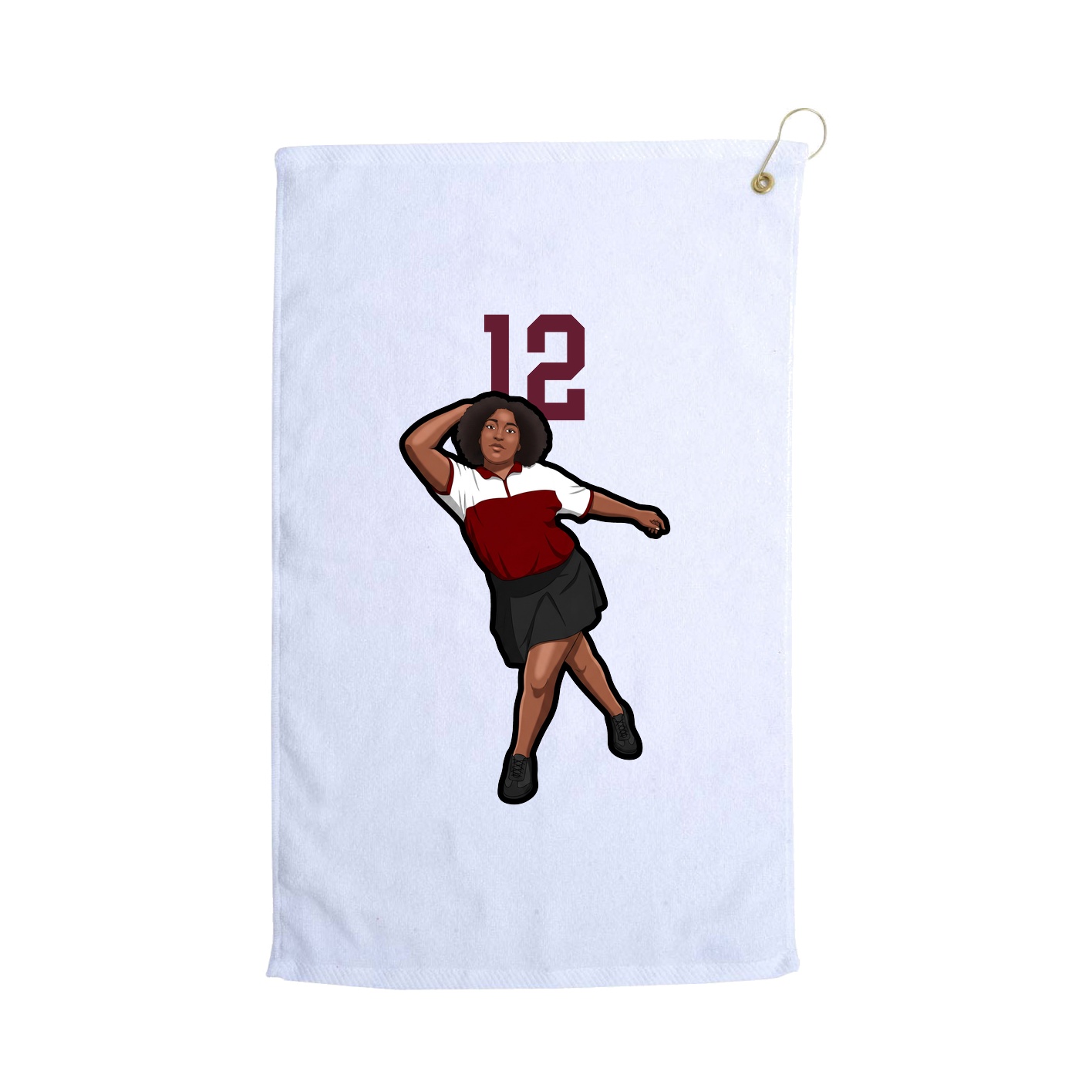Golf Towel — Number Top in White