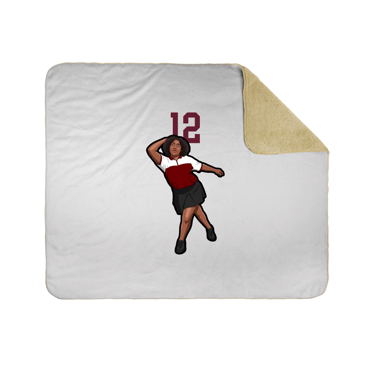 Throw Blanket — Number Top in White