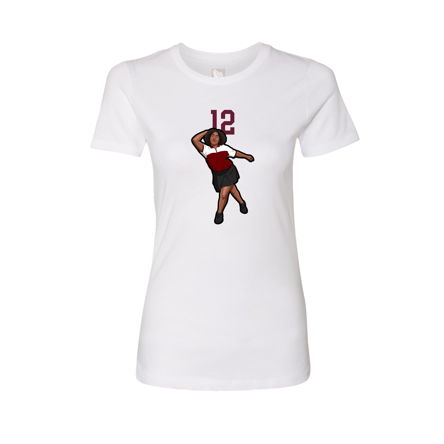 Fitted Women's Tee — Number Top in White