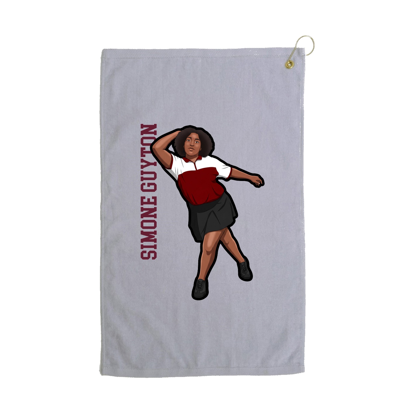 Golf Towel — Name Vertical in Grey