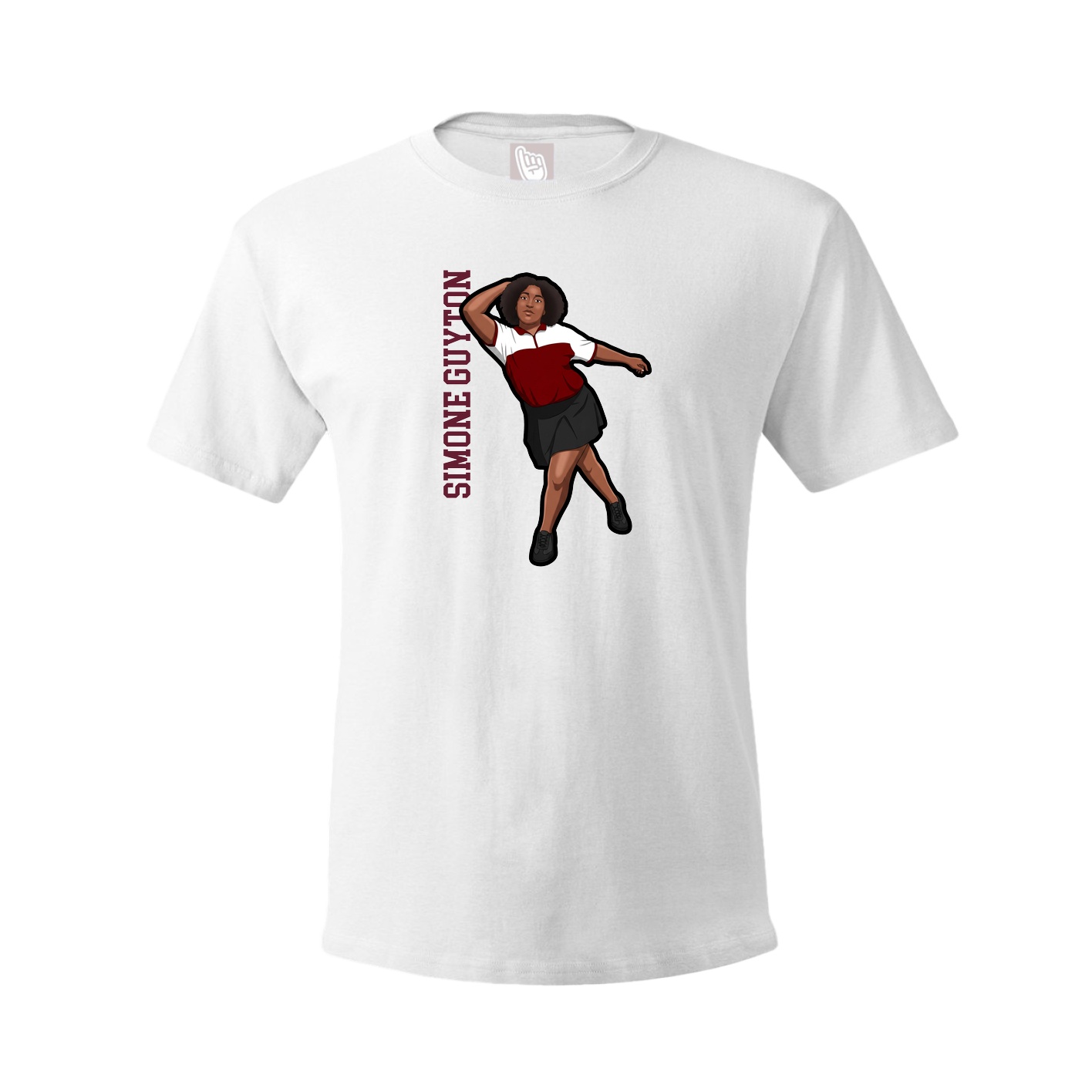 Tee — Name Vertical in White