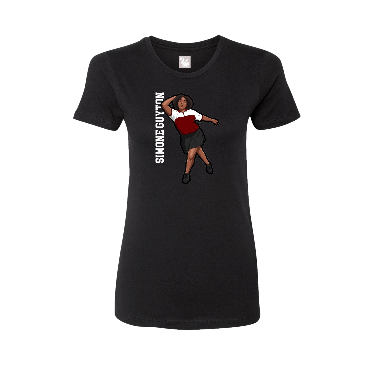 Fitted Women's Tee — Name Vertical in Black