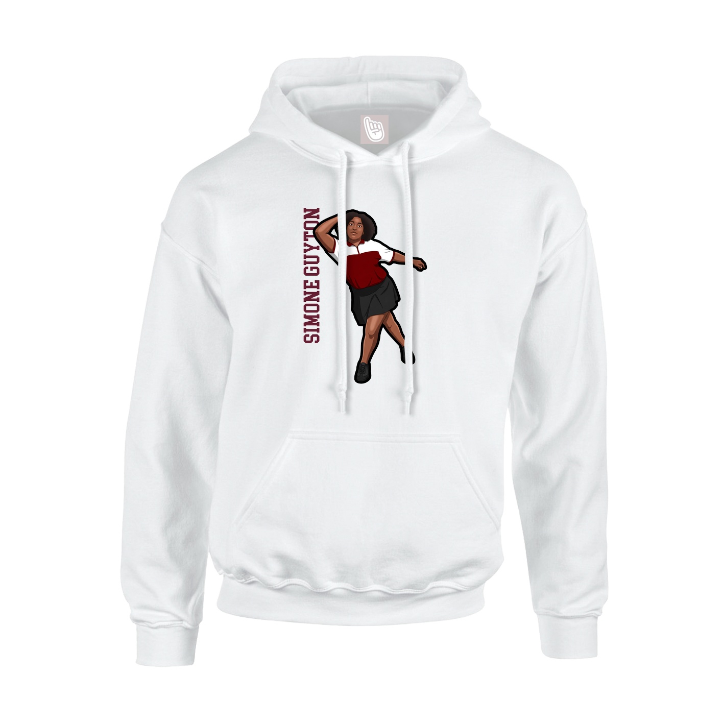 Youth Hoodie — Name Vertical in White
