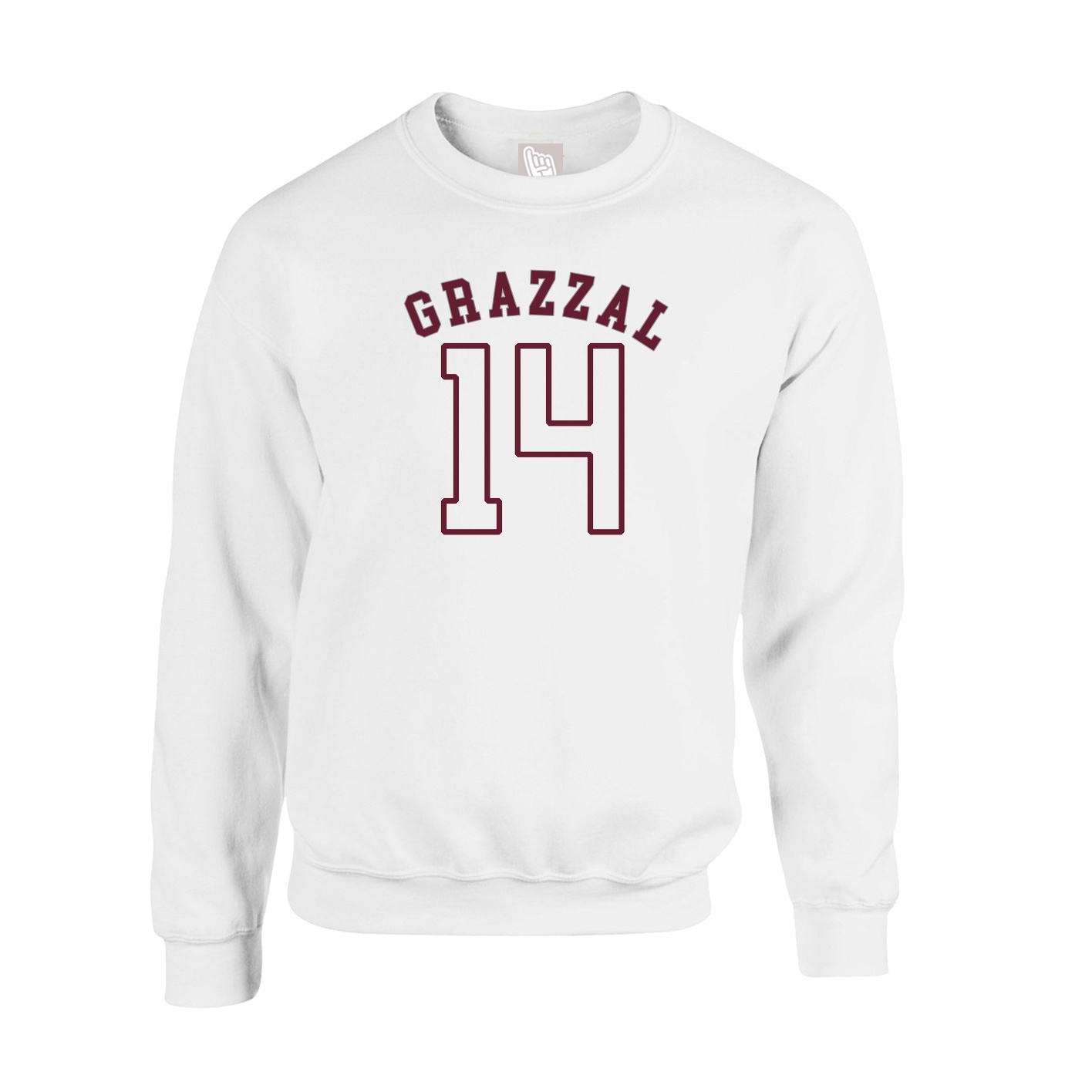 Fleece Crew — Shirsey Arch in White