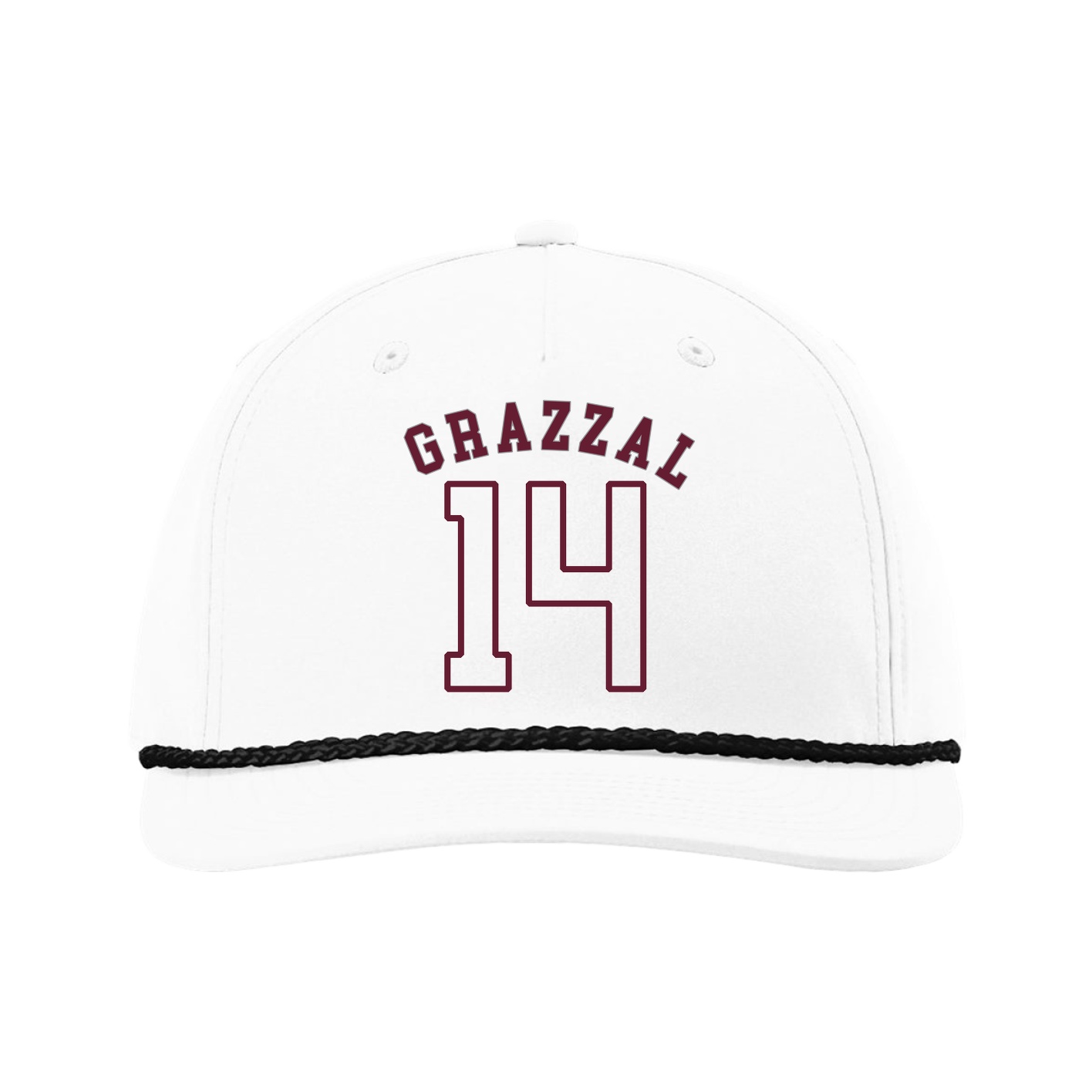 Five-Panel Classic Rope Cap — Shirsey Arch in White